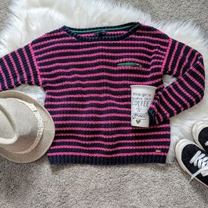 Tommy Hilfiger | pink striped chunky sweater